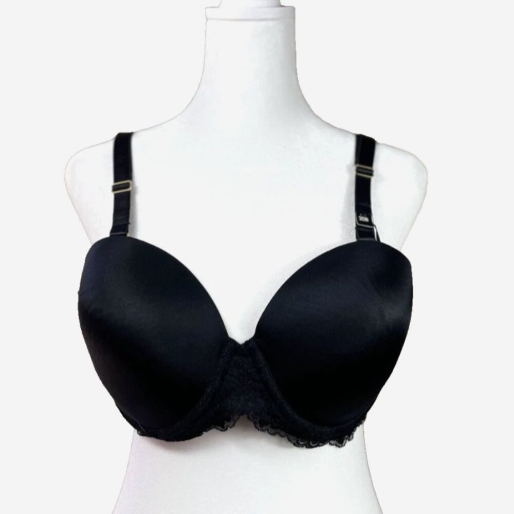 City Chic Boudoir Push-Up Multiway Strapless Bra Black & Pink US Size 42B NWT‎